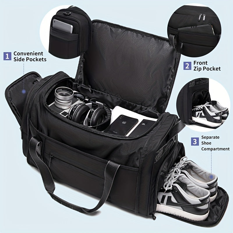 Waterproof Sports Bag with Shoes Compartment - Fitness Duffel