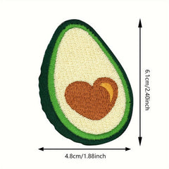 Heart Avocado Embroidered Morale Patch PVC Applique Fastener Hook & Loop
