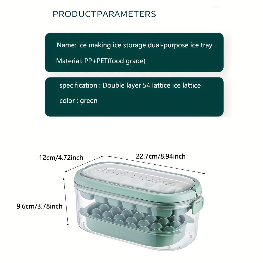 Round Ice Cube Trays with Lid & Bin BPA Easy Release Ice Cube Maker