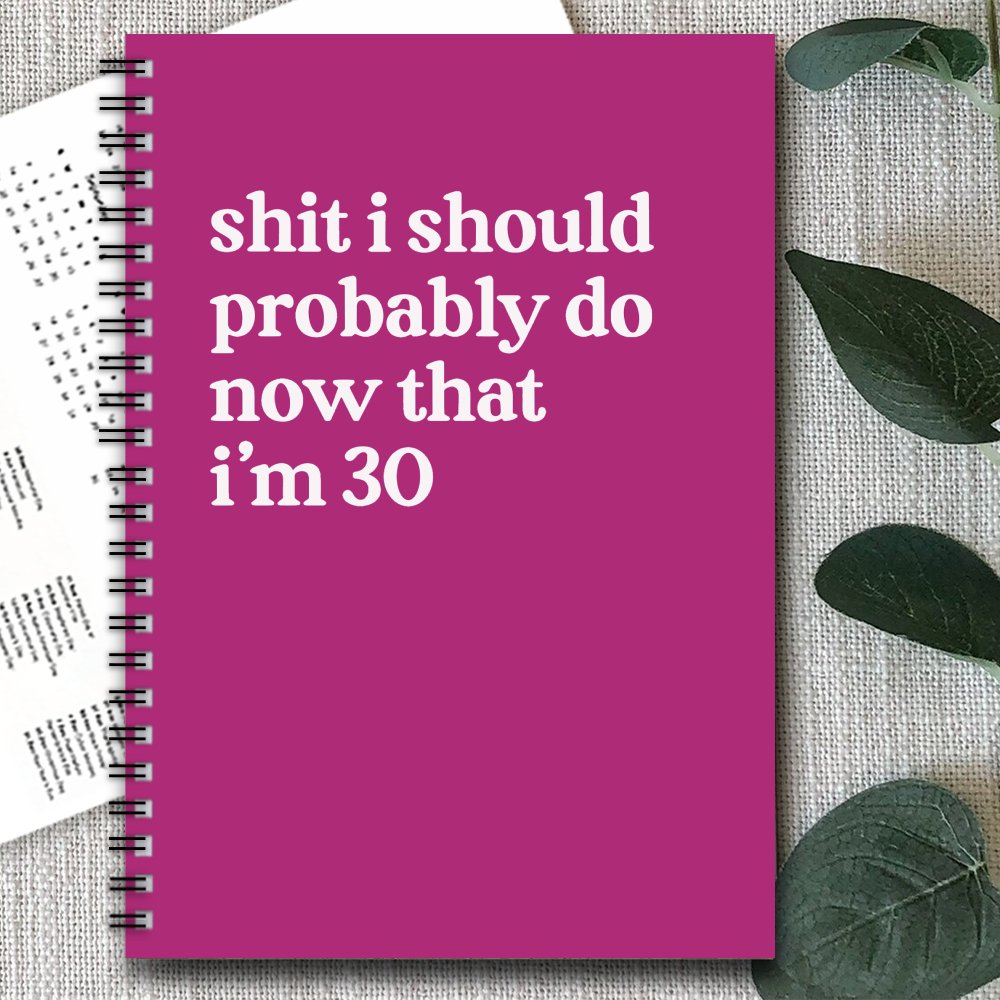 30th Birthday Notebook Scrapbook Turning Thirty Spiral Journal Mixed Paper