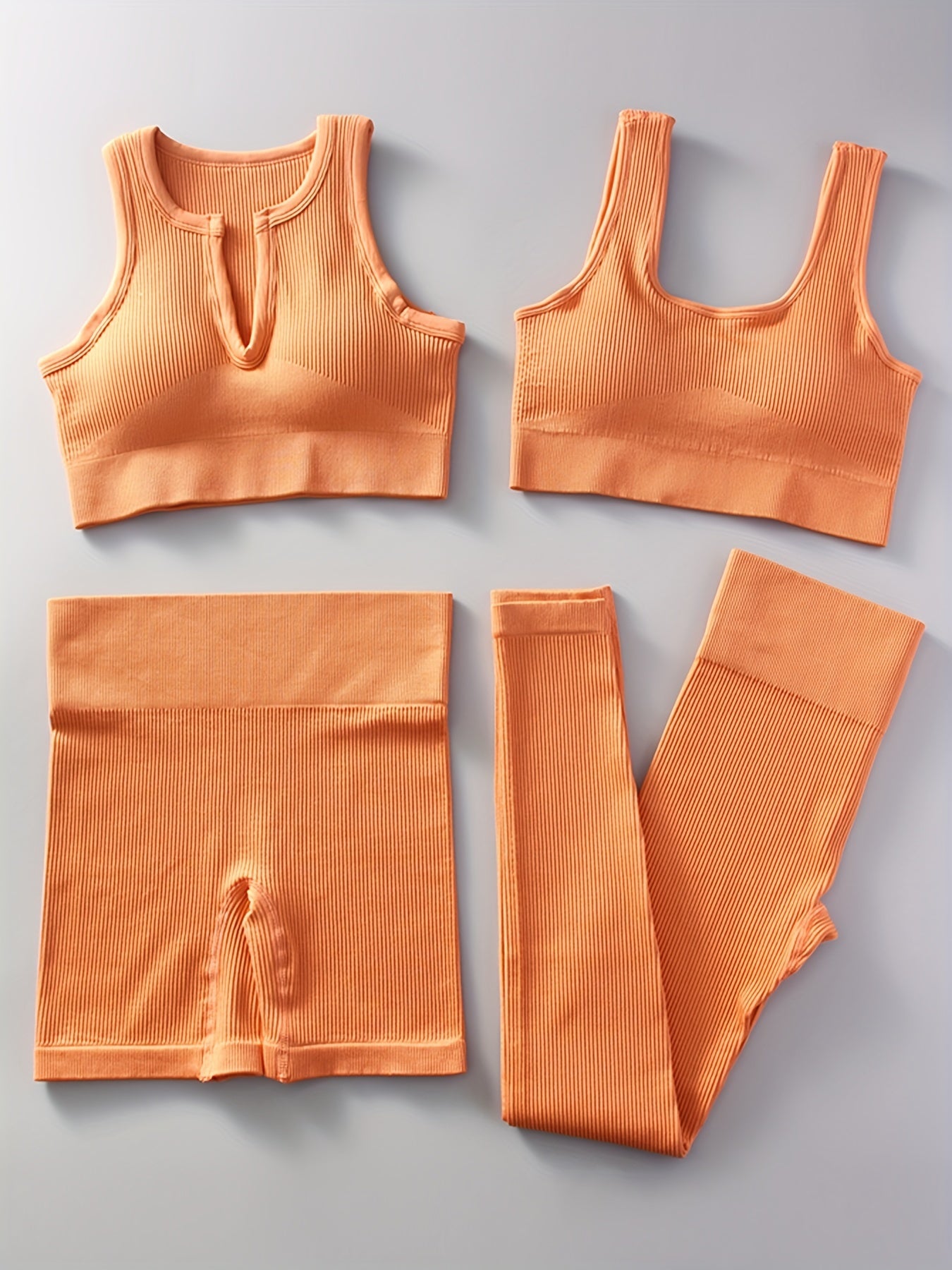 Ribbed Yoga Sports Bra & Leggings Set Women's Activewear