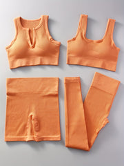 Ribbed Yoga Sports Bra & Leggings Set Women's Activewear