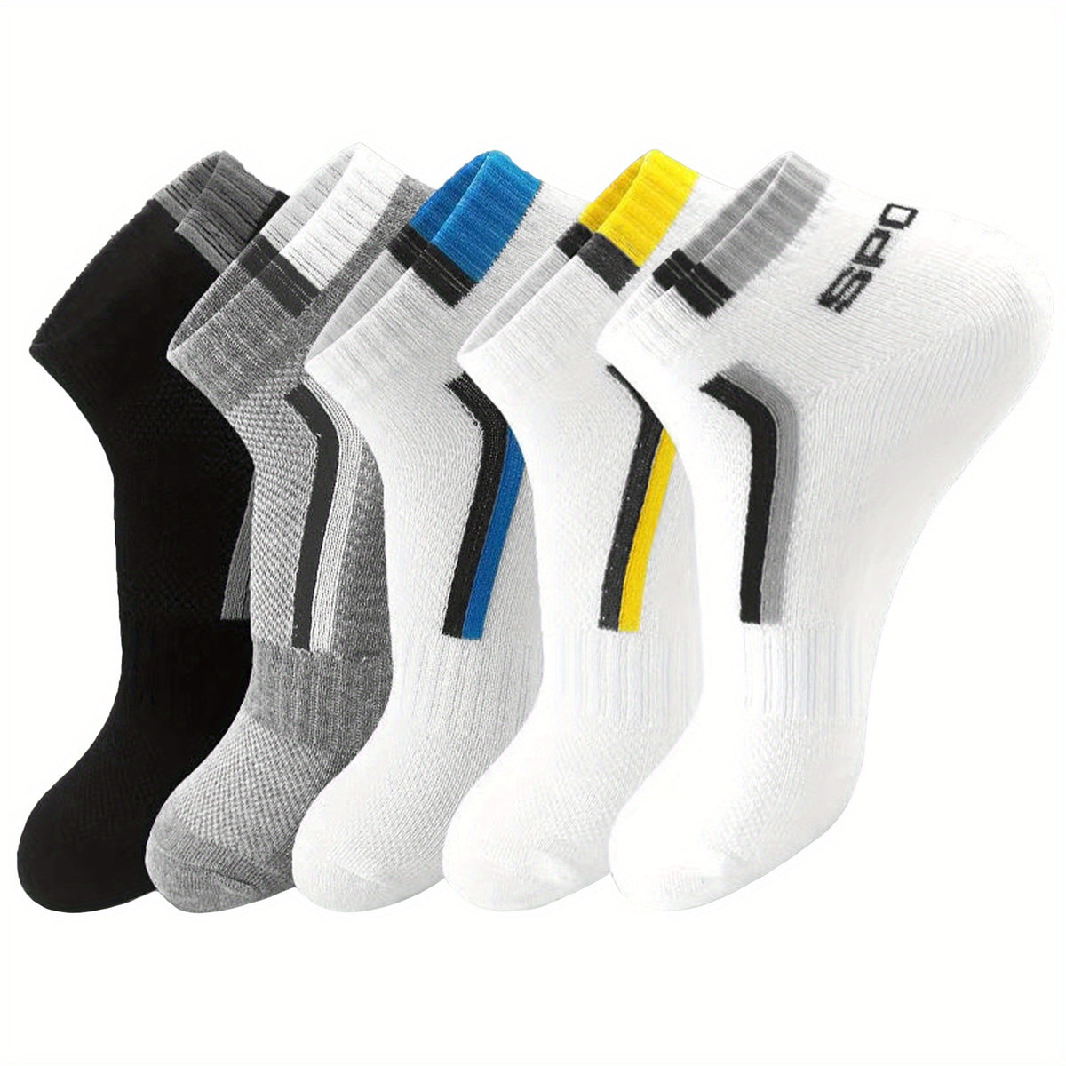 Men's Mid Crew Sport Socks Mesh Cotton Blend Breathable Socks