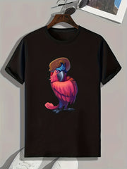 Parrot Print Men's Graphic T shirt for Summer