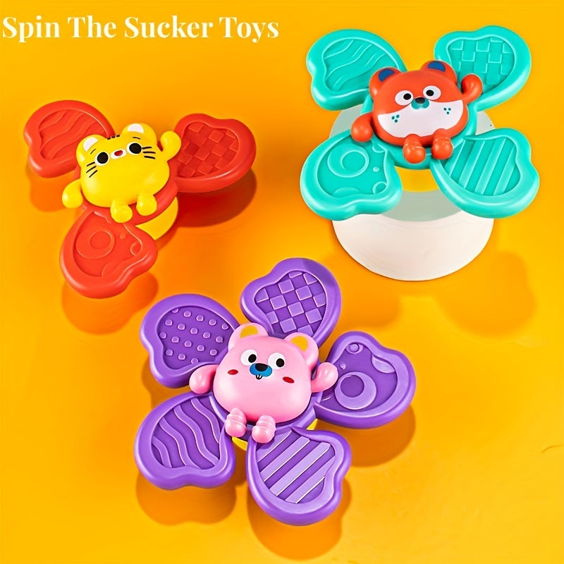 Baby Bath Toy Windmill with Suction Cup & Animal Spin Sucker