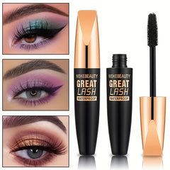 4D Silk Fiber Lash Mascara Waterproof Smudge Proof Thick Lashes