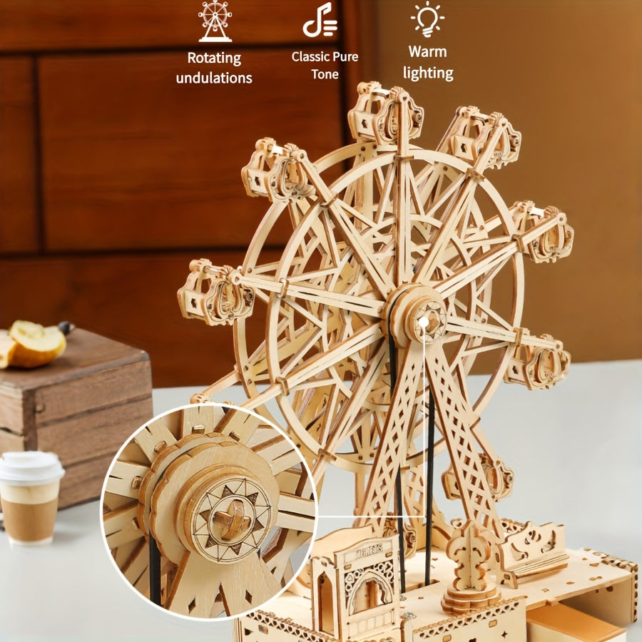 Ferris Wheel Musical Box Puzzle Wooden Jigsaw 183pcs