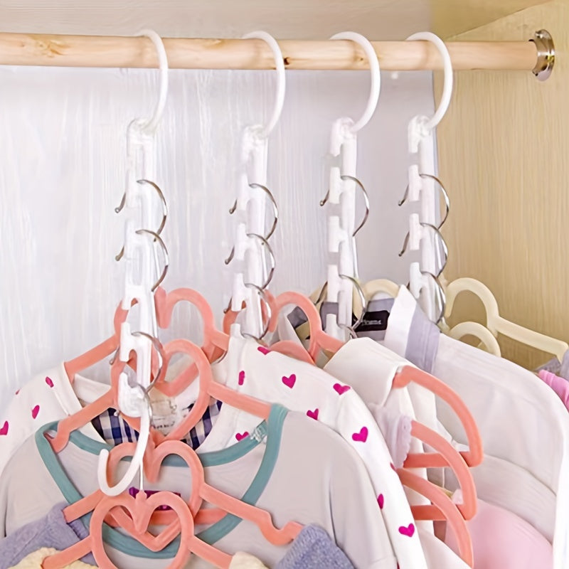 5pcs Folding Windproof Hanger, Space Saving Multifunctional Plastic Hanger