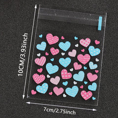 100pcs Heart Print Candy Packing Pocket