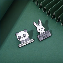 6pcs Cartoon Animal Alloy Badges Funny Horror Metal Brooch Costume