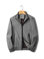 Men's Stand Collar Zip Sports Jacket with Pockets
