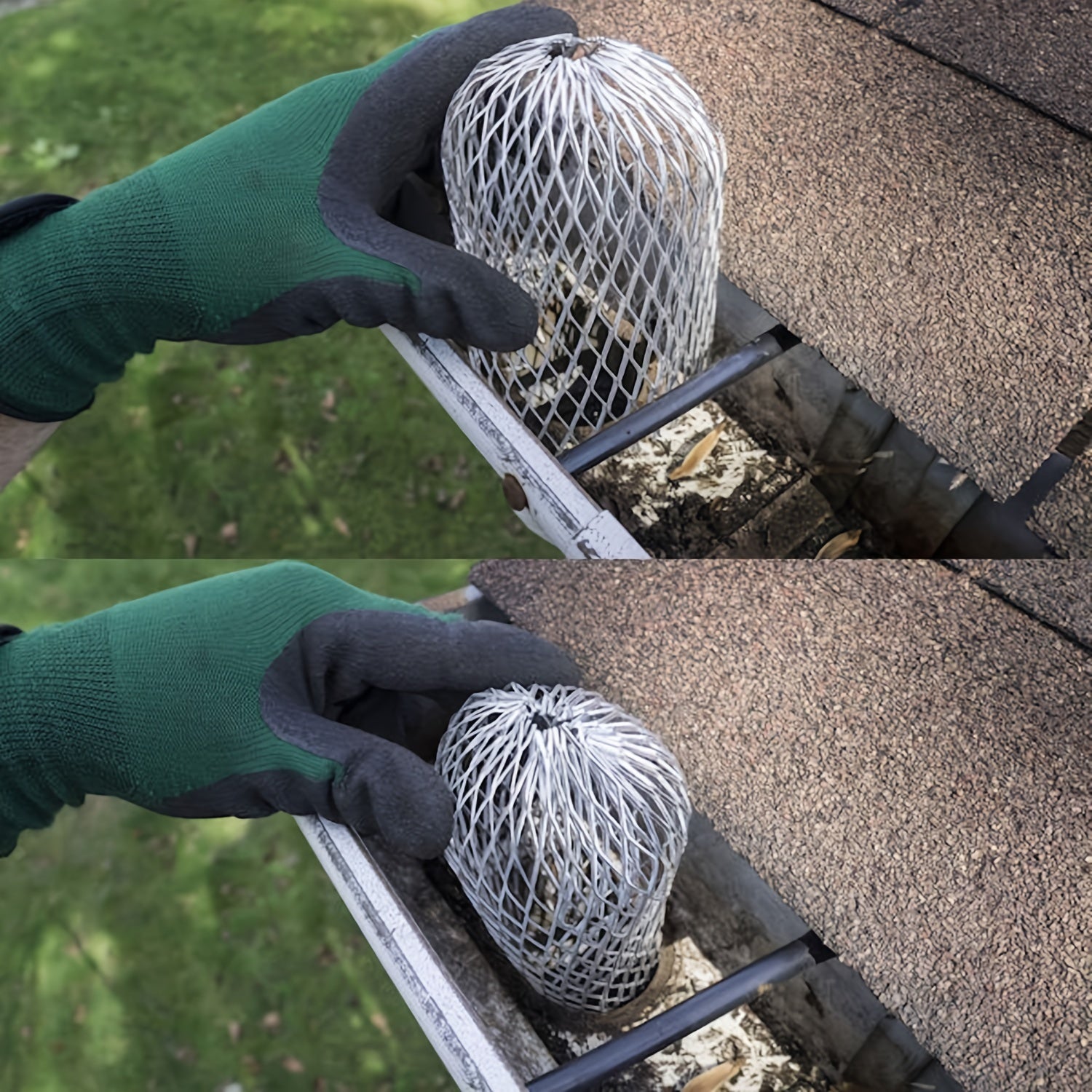2pcs Gutter Guard Aluminum Filter Strainer Rain Gutters Downspout Guard