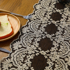 Lace Table Runner Embroidered Macrame Dresser Scarf for Weddings