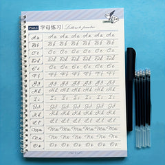 English Calligraphy Practice Book Set with Erasable Ink