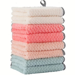 8pcs Microfiber Dish Cloth Kitchen Towels Soft Cleaning Rag Reusable Absorbent