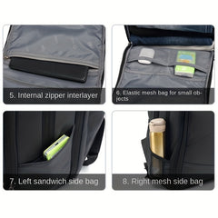 Anti Theft Durable Laptop Backpack USB Charging Port Water Resistant College Bag