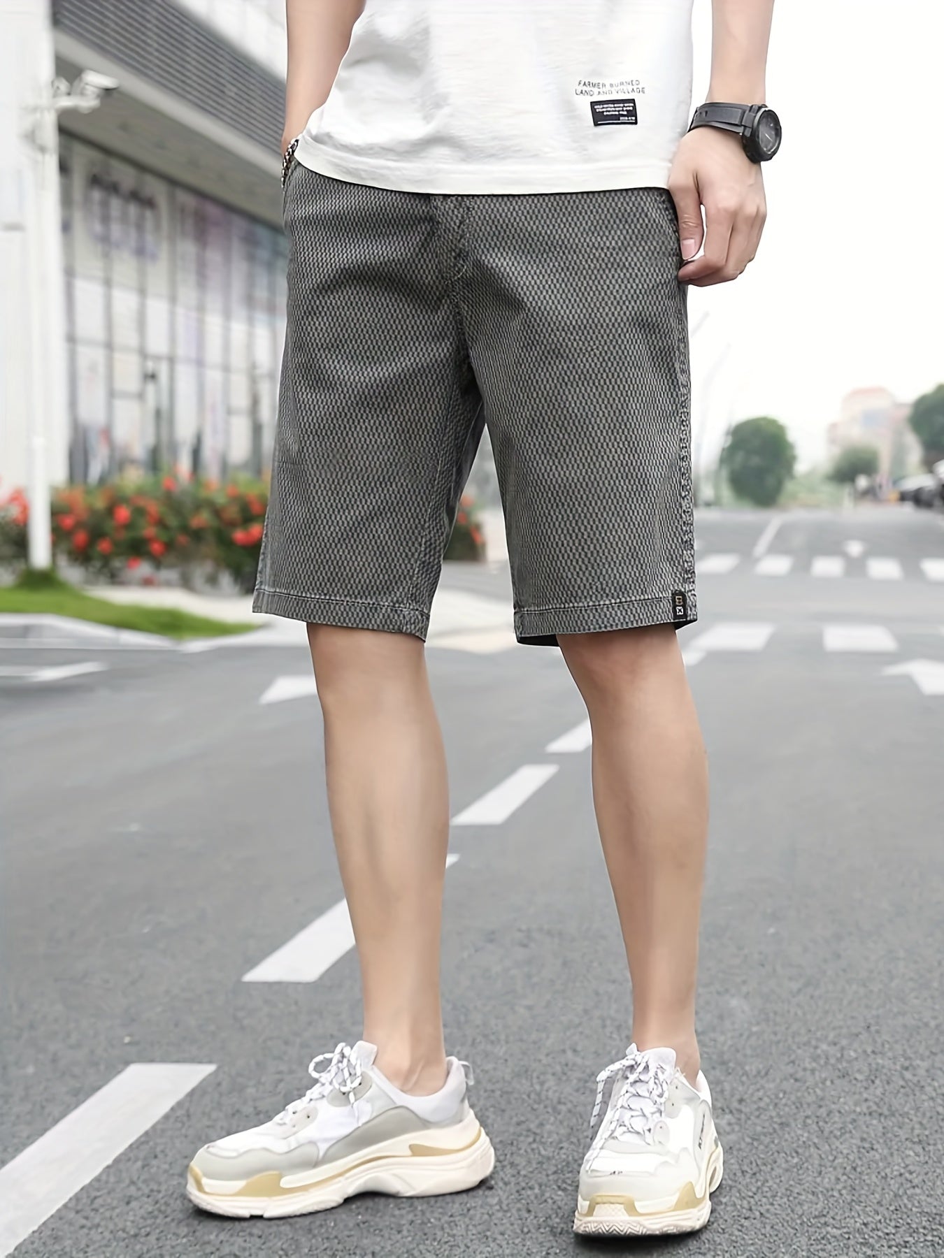 Men's Plaid Cargo Shorts for Summer Outdoor Activities