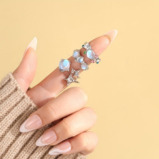 Y2k Moonstone Dazzling Ring for Girls - Daily Outfits Party Accessory