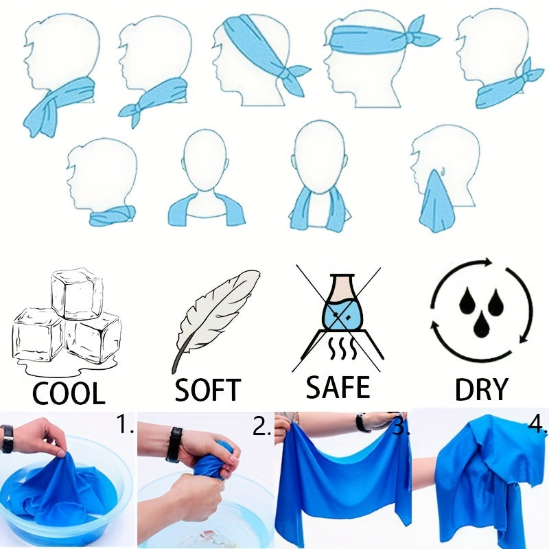 5pcs Ice Towel & Silicone Foldable Water Cup Set