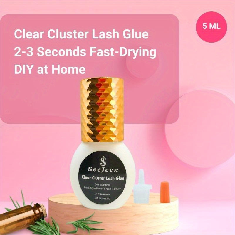 Clear Lash Glue for Cluster Eyelash Extensions Fast Drying Sensitive Waterproof