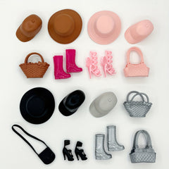 8pcs Doll Accessory Set for 1 6 Scale Dolls - Princess Hats, Handbags & Boots