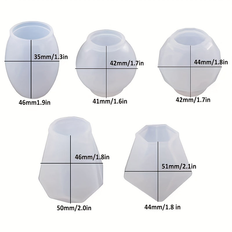 10PCS Epoxy Resin Wine Cork Stopper Silicone Mold Set