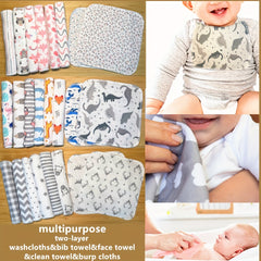 8Pack Multipurpose 2 layer Handkerchief Face Towel Washcloths