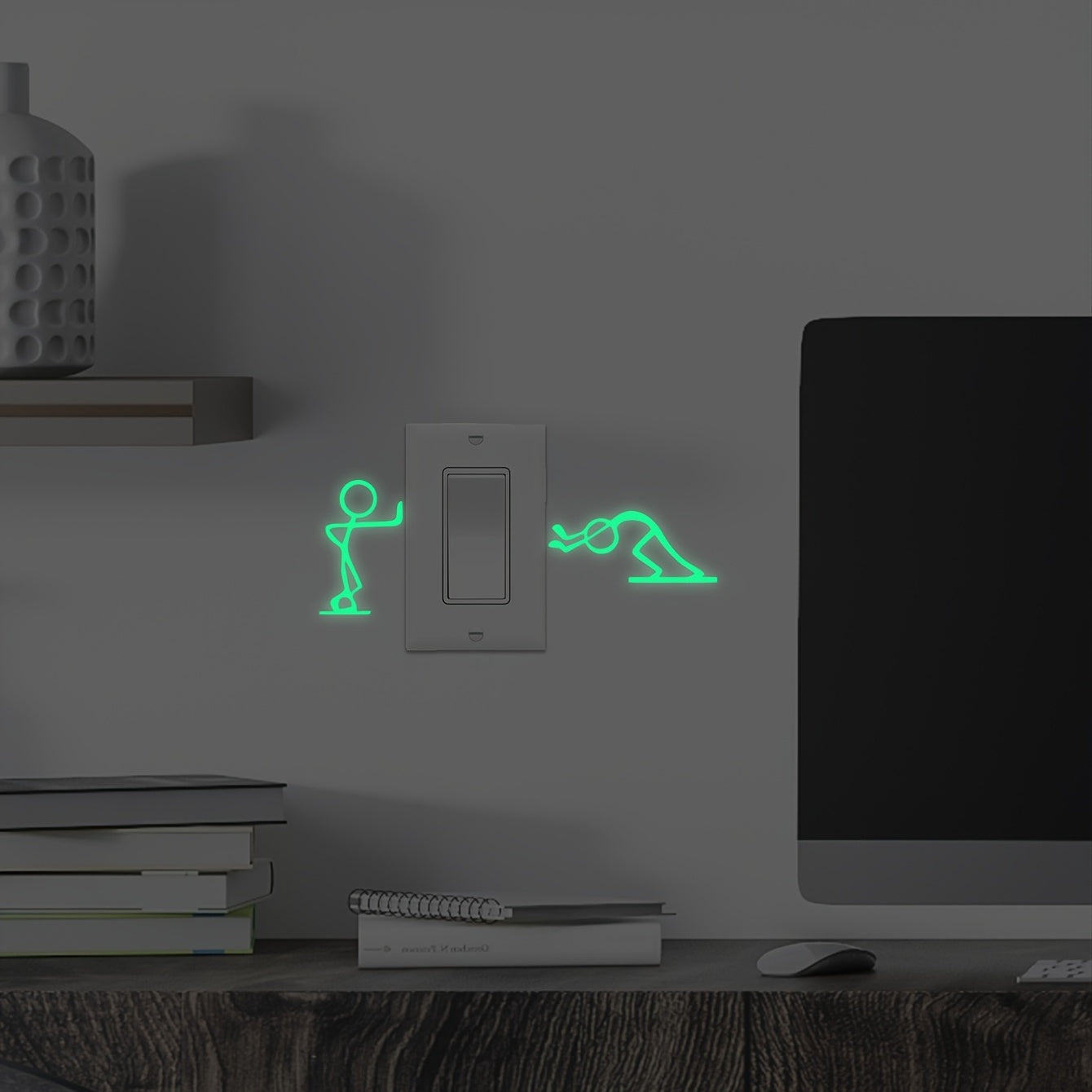 Luminous Cartoon Switch Sticker Glow In The Dark Kid Sticker