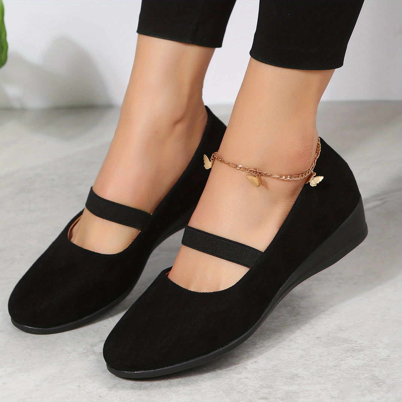 Women's Comfort Wedge Slip On Shoes Soft Sole Casual Walking Flats