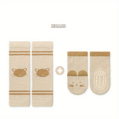 Crawling Knee Pads & Baby Socks Set Boys Girls Kids Warm Accessories