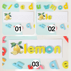 Wooden Educational Toy for Kids Word Recognition & Spelling Memory Matching Game