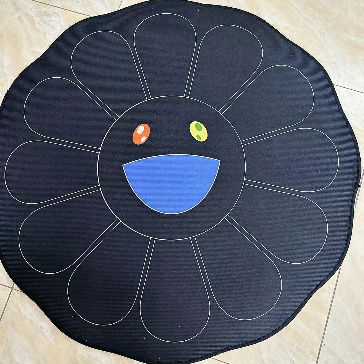 Colorful Sunflower Baby Play Mat Round Crawling Pad for Infants
