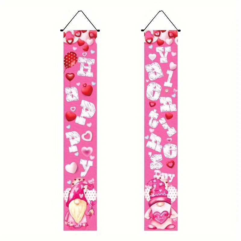 Gnome Doll Pink Red Decorative Couplet Door Hanging Scene Decor