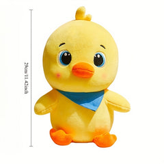 Yellow Chick Plush Toy with Bandana Soft Polyester Decor