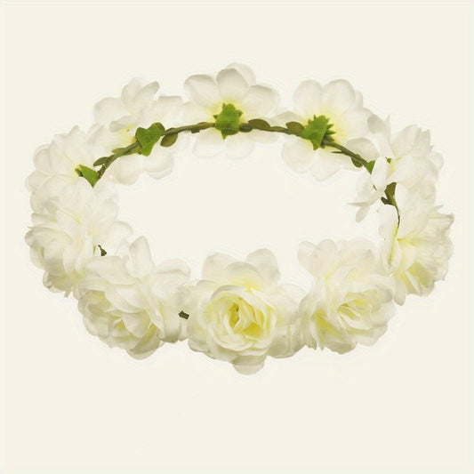 Bohemian Beach Style Flower Hair Hoop Bridal Hairband