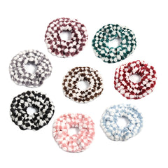 Plaid Plush Block Hair Scrunchies Soft Scrunchie For Women