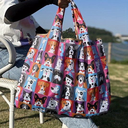 Cartoon Grocery Bags Large Capacity Washable and Eco-Friendly