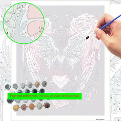 DIY Digital Painting Kit Rose Wings Home Wall Decor Ideal Gift for Crafts