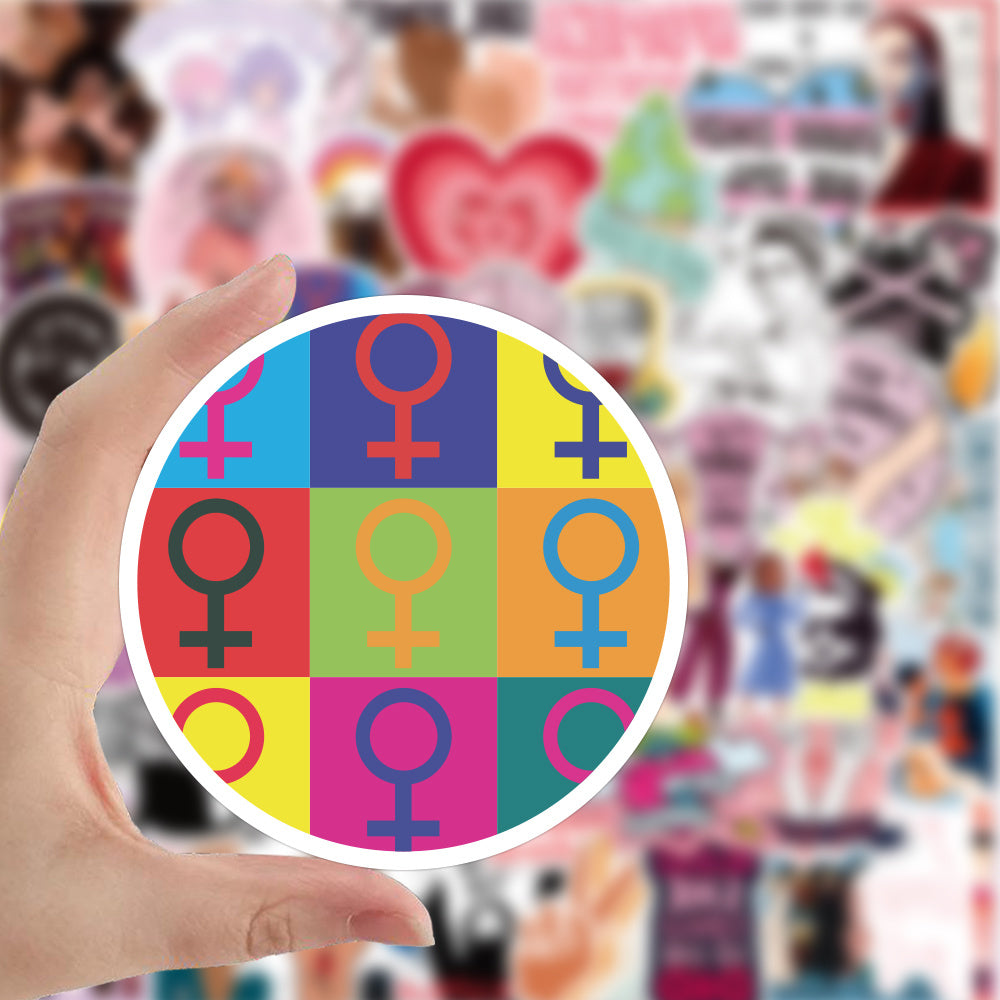 51Pcs Feminist Waterproof Vinyl Decal Laptop Helmet Hats Water Bott Stickers