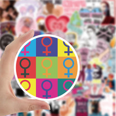 51Pcs Feminist Waterproof Vinyl Decal Laptop Helmet Hats Water Bott Stickers