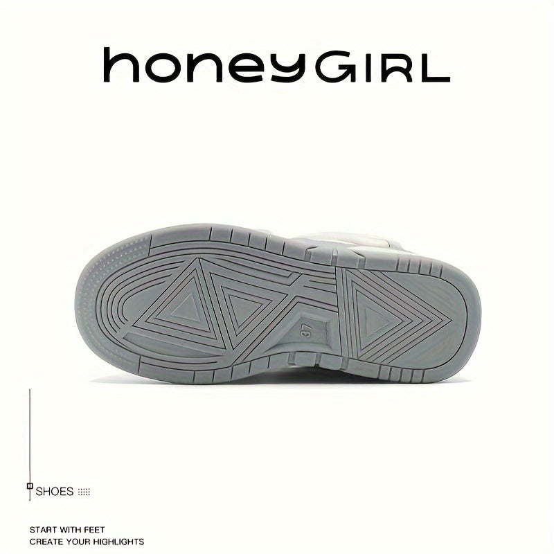Thick Sole Heighten Sneakers Faux Leather Chunky Shoes