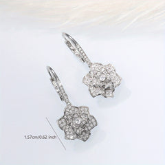 Zircon Flower Shape Hook Earrings for Women