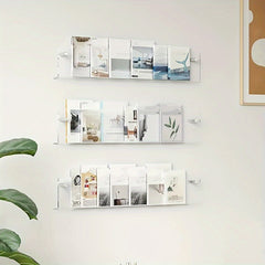 Acrylic Wall Mount Bookshelf Magazine Rack