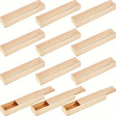 Small Wooden Storage Box Sliding Lid Jewelry Pencil Case DIY Craft