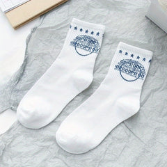 Letter Graffiti Print Socks for Women