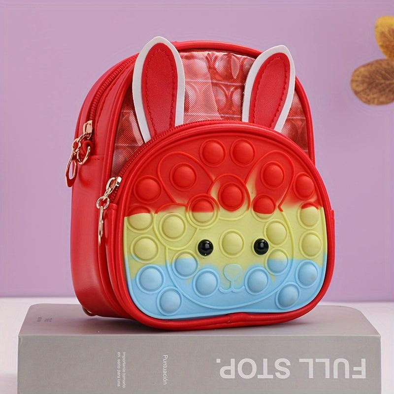 Kids Bunny Backpack Silicone Bubble Schoolbag