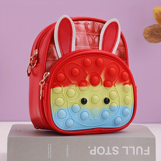 Kids Bunny Backpack Silicone Bubble Schoolbag