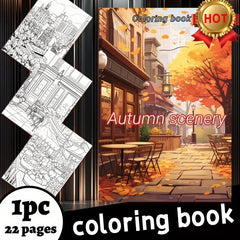 Autumn Landscape Coloring Book for Relaxation