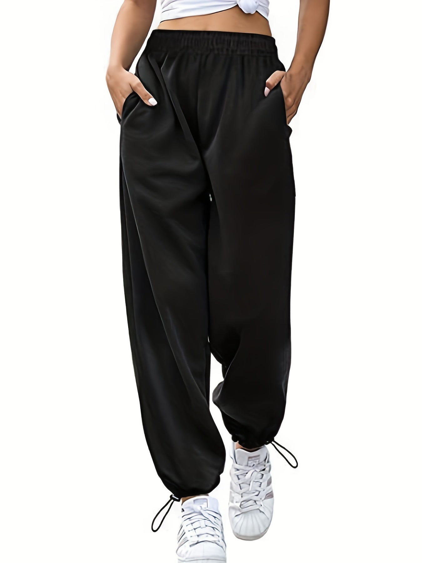  Casual SweatPants Women's Solid Elastic Joggers