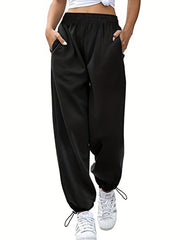  Casual SweatPants Women's Solid Elastic Joggers